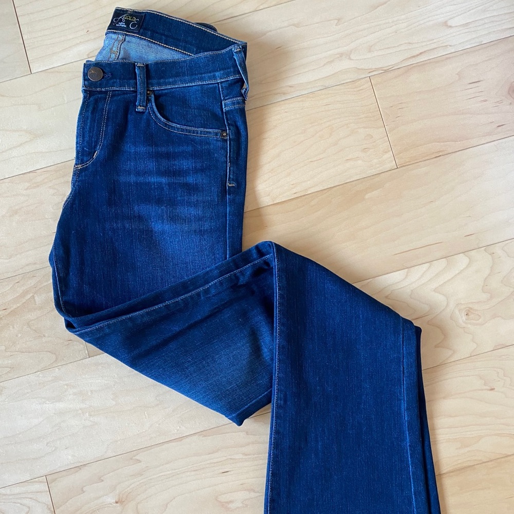 Agolde dark wash slight flare Juliette jeans